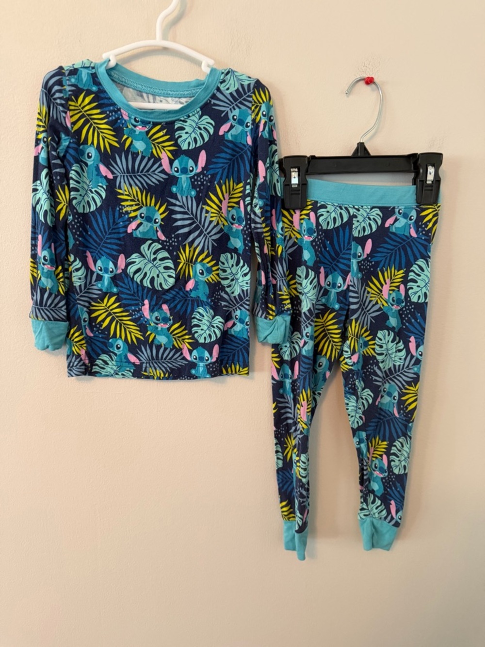 Little Sleepies Navy Blue Tropical Stitch Print Pajama Set